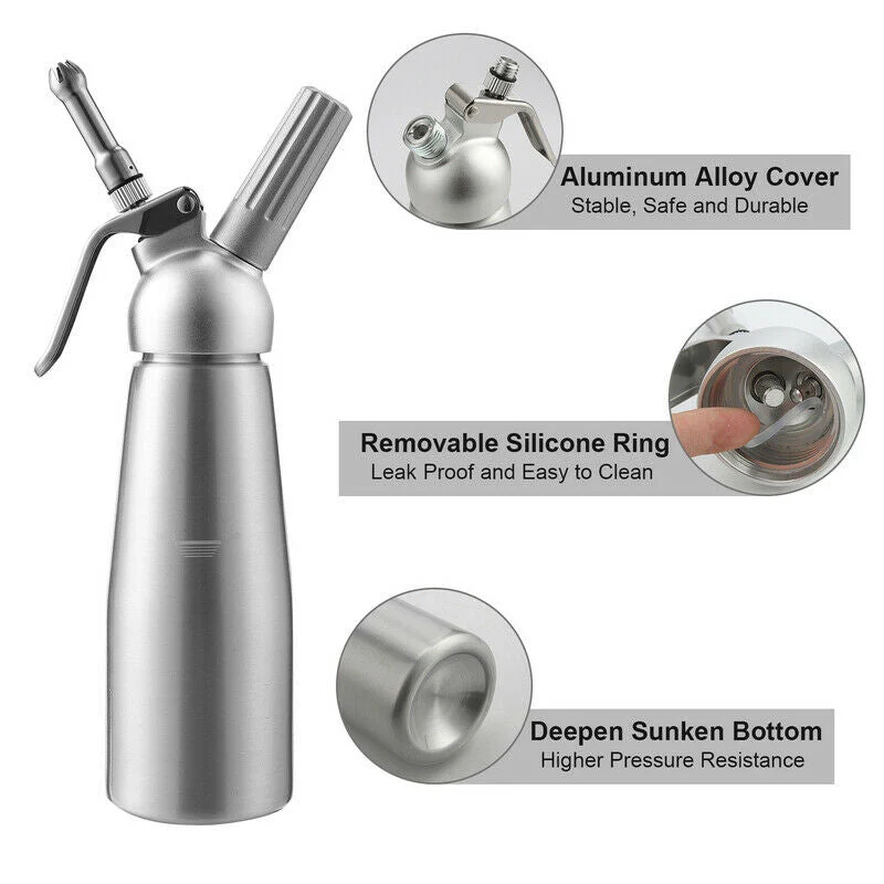 Sahnespender Alu med 3 dyser 500ml | Luvikno