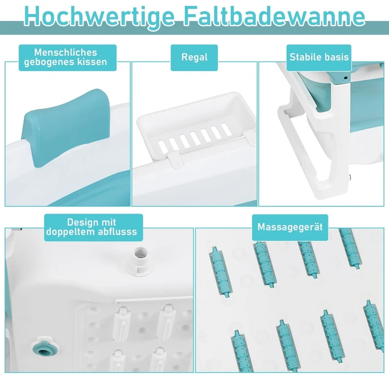 Foldbar badekar med lokk | Luvikno