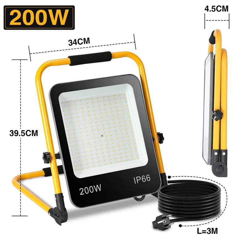 LED konstruksjons spotlight 50W-200W kald hvit IP66 | Luvikno