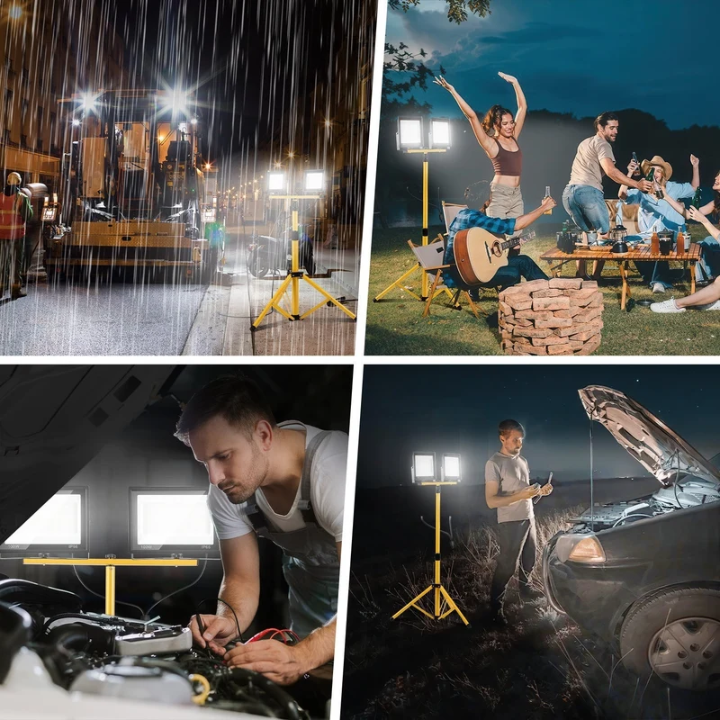LED Konstruksjonslys 2 x 50W/100W/200W med Stativ Justerbar | Luvikno