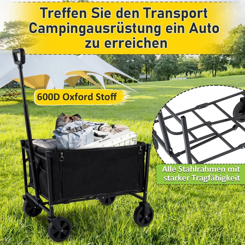 Sammenleggbart vogn transportvogn 60L | Luvikno