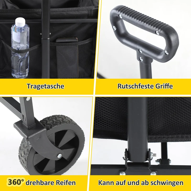Sammenleggbart vogn transportvogn 60L | Luvikno