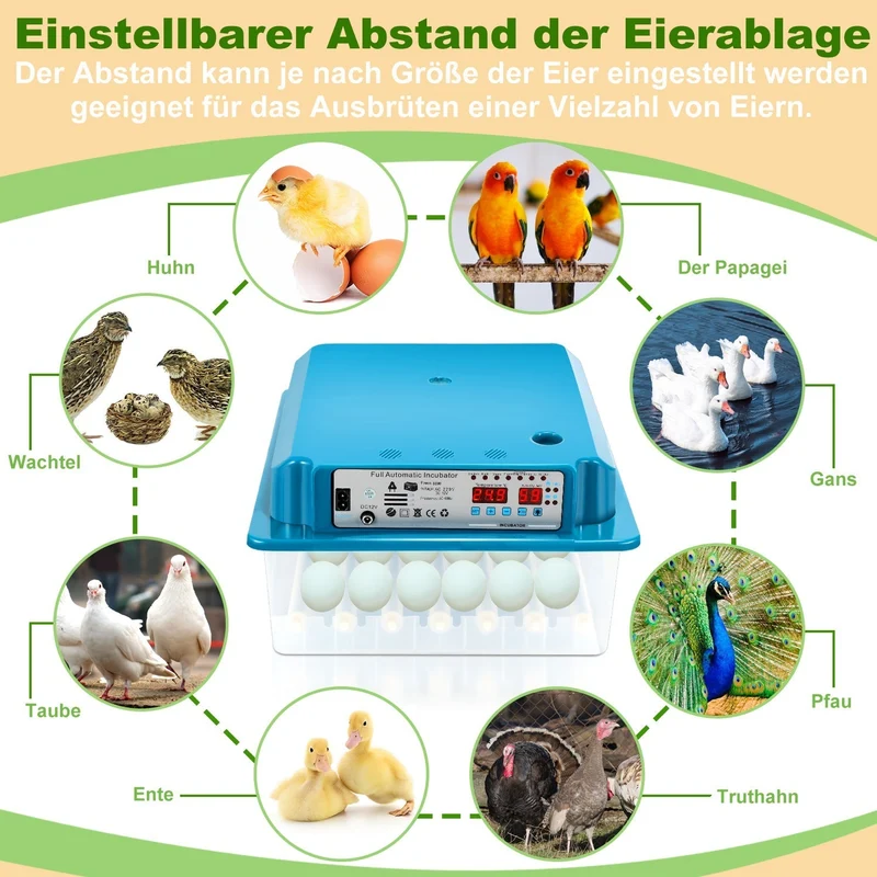 Brutautomat Fulle Automatisk Inkubator for Kyllinger 36 Egg | Luvikno