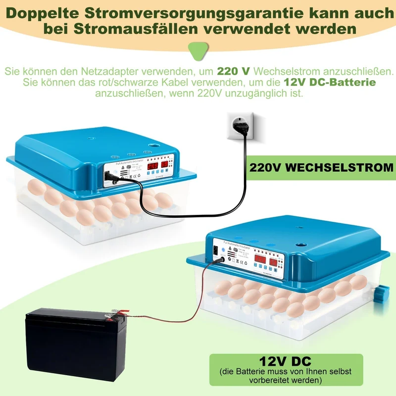 Brutautomat Fulle Automatisk Inkubator for Kyllinger 36 Egg | Luvikno