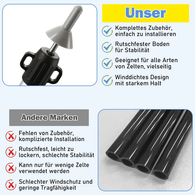 Telescopisk stang for telt Justerbar Aluminium | Luvikno
