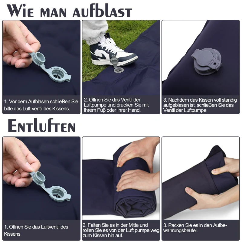 Sovematte camping matte fotpumpe | Luvikno