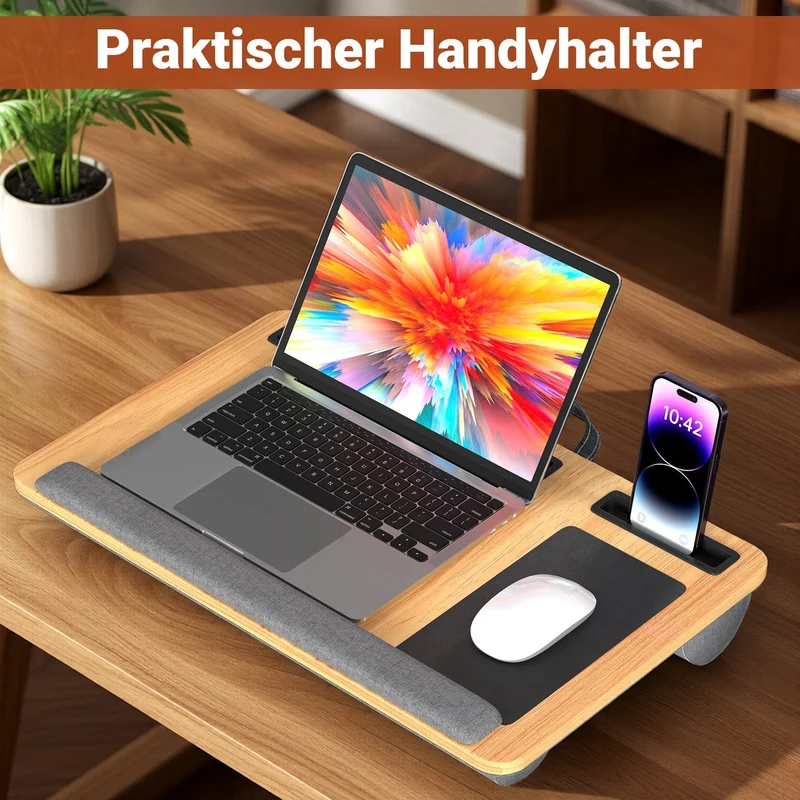 Laptopputerpute ergonomisk laptopbord med håndleddsstøtte & polstret | Luvikno