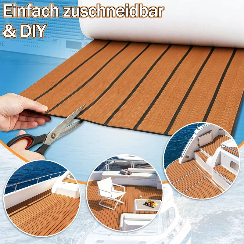 Boot Gulv EVA Teak Gulv Selvklebende | Luvikno