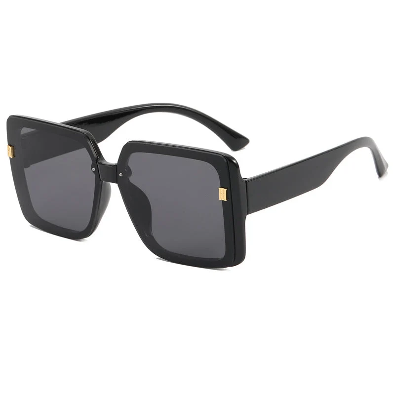 Damer trendy oversized firkantet solbrille Luvikno
