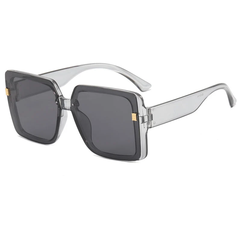 Damer trendy oversized firkantet solbrille Luvikno