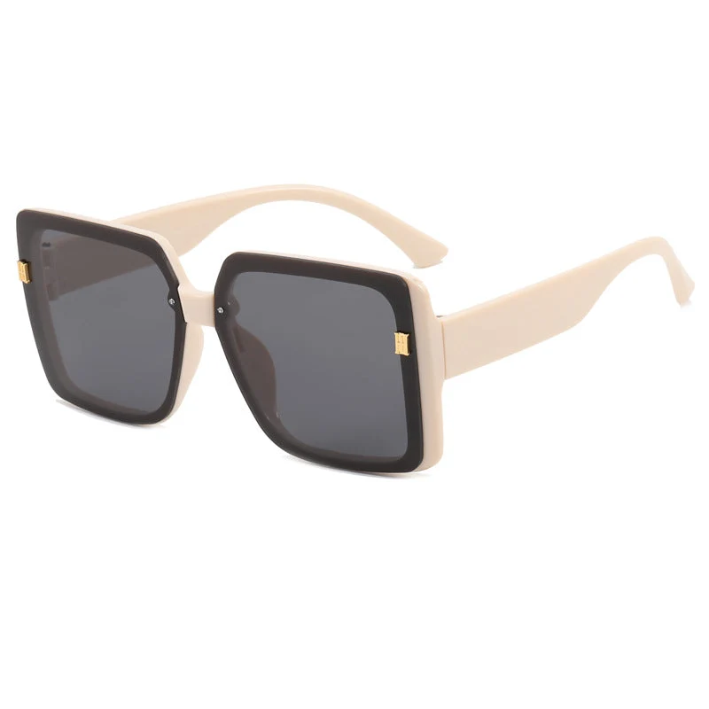 Damer trendy oversized firkantet solbrille Luvikno
