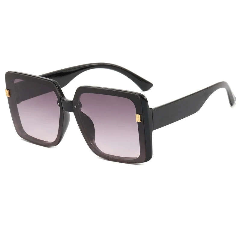 Damer trendy oversized firkantet solbrille Luvikno