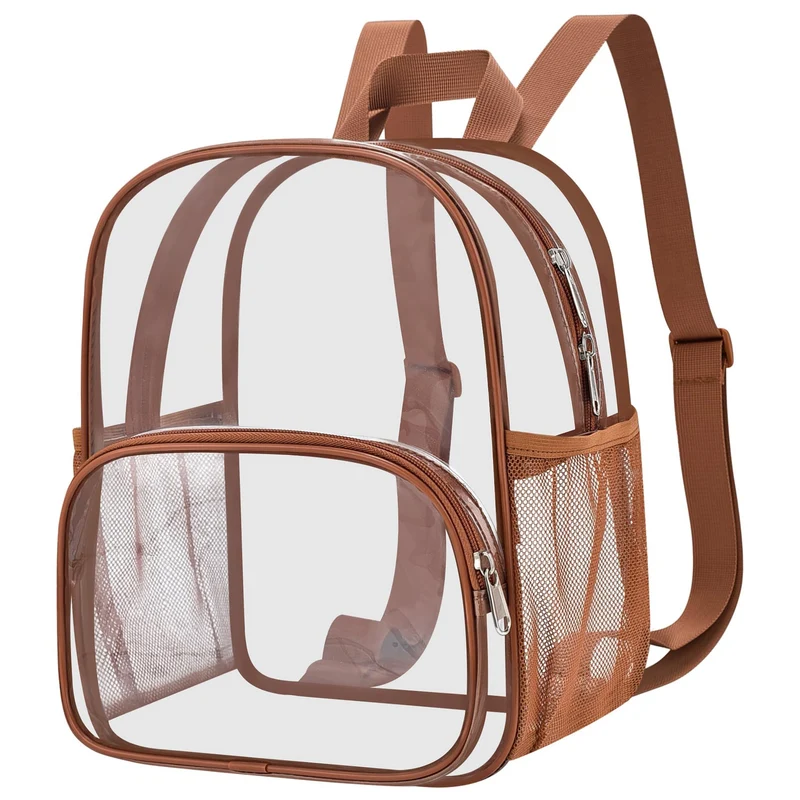 Unisex transparent hverdagsryggsekk med forsterket bunn og pustende stropper Luvikno