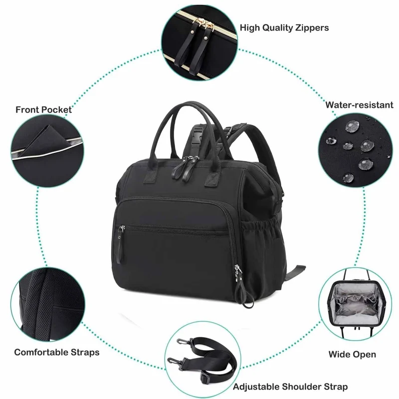 Kvinnes multifunksjonelle laptopveske med ergonomisk design Luvikno