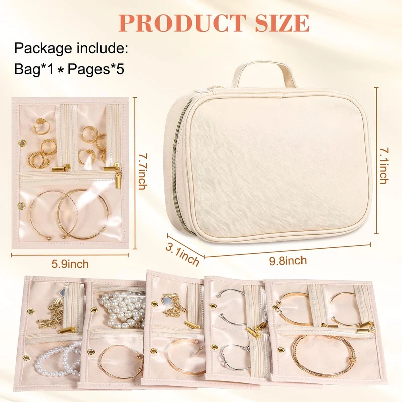 Kvinnelig elegant smykkorganisator med transparente rom Luvikno