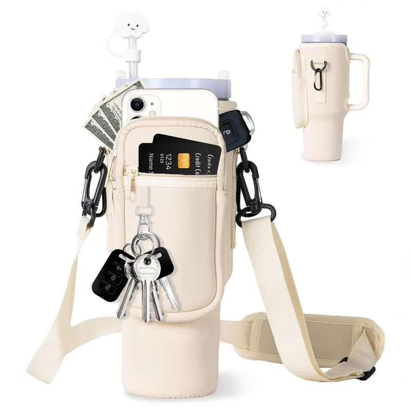 Dame Multifunksjonell Telefonveske med Drikkeholder Luvikno