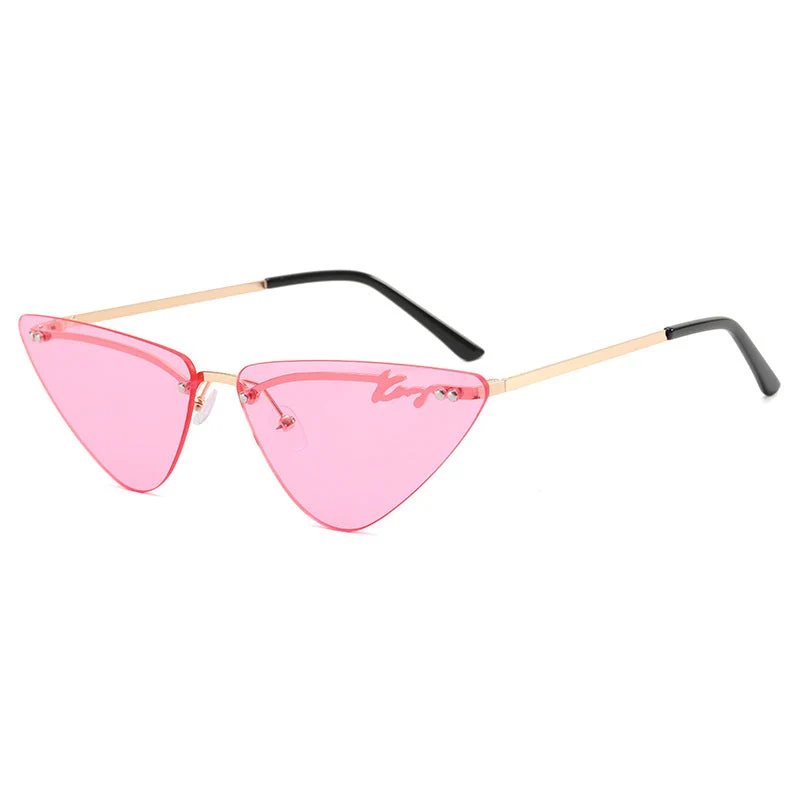 Dame Trendy Cat-Eye Solbriller med feminin ramme Luvikno