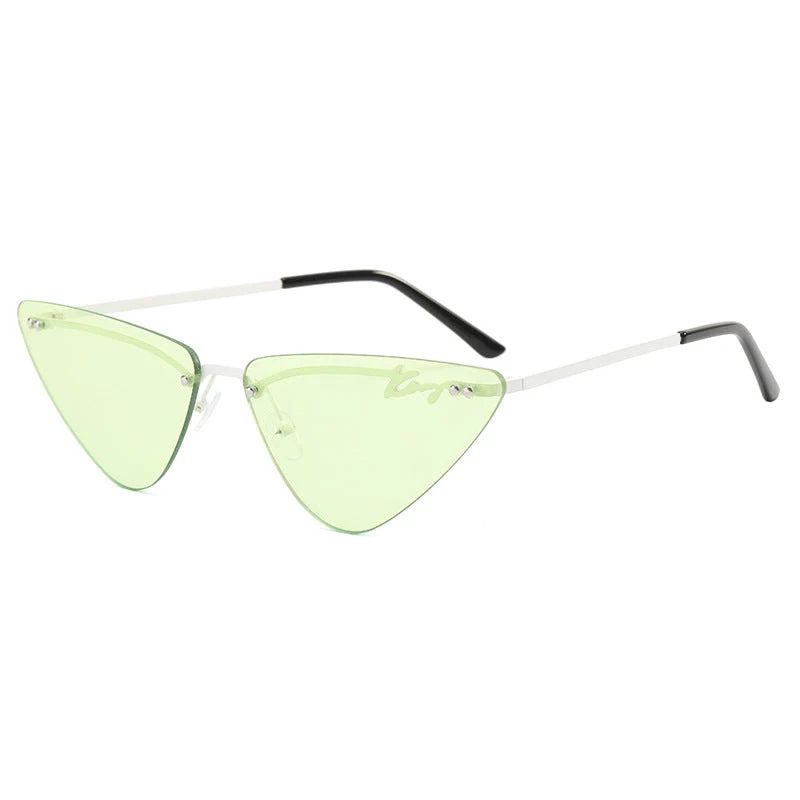 Dame Trendy Cat-Eye Solbriller med feminin ramme Luvikno