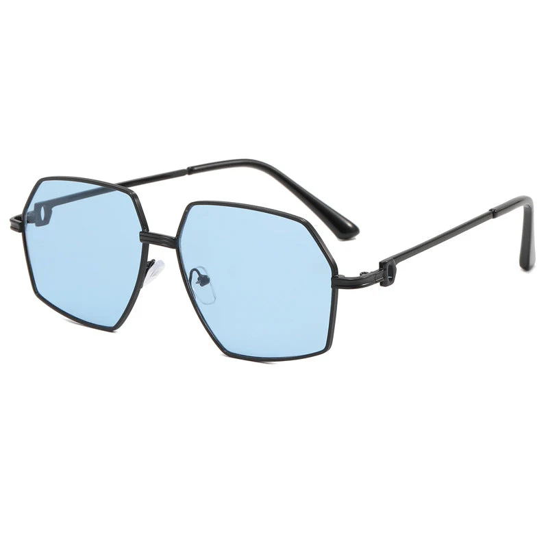 Dame Stilig geometrisk solbrille med edel metallramme Luvikno