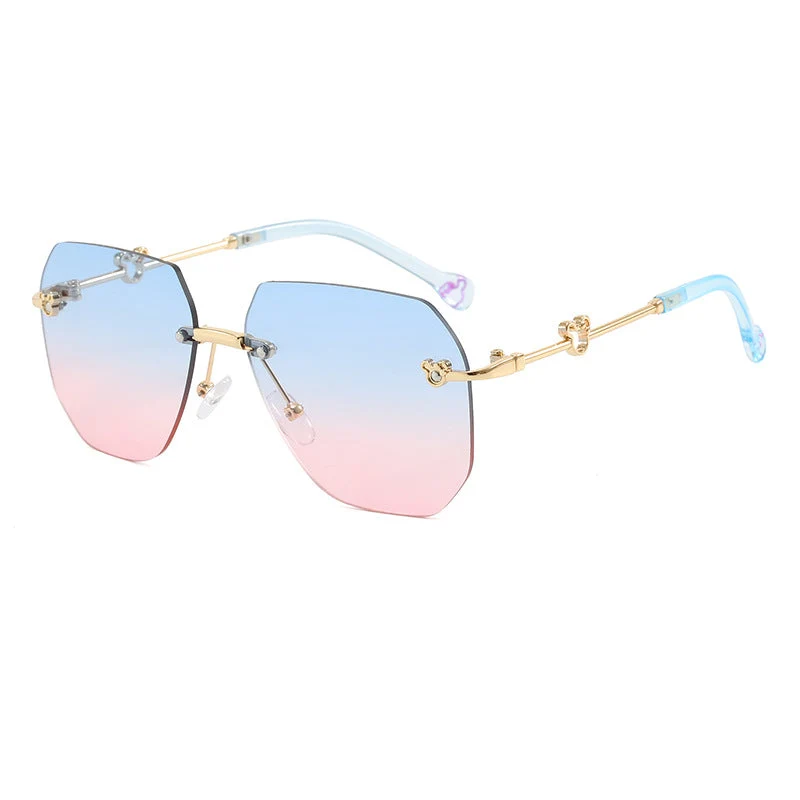Dame stilige oversized solbriller med fasettert ramme Luvikno