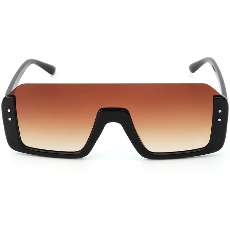 Damer Sporty Shield-solbriller med moderne design Luvikno