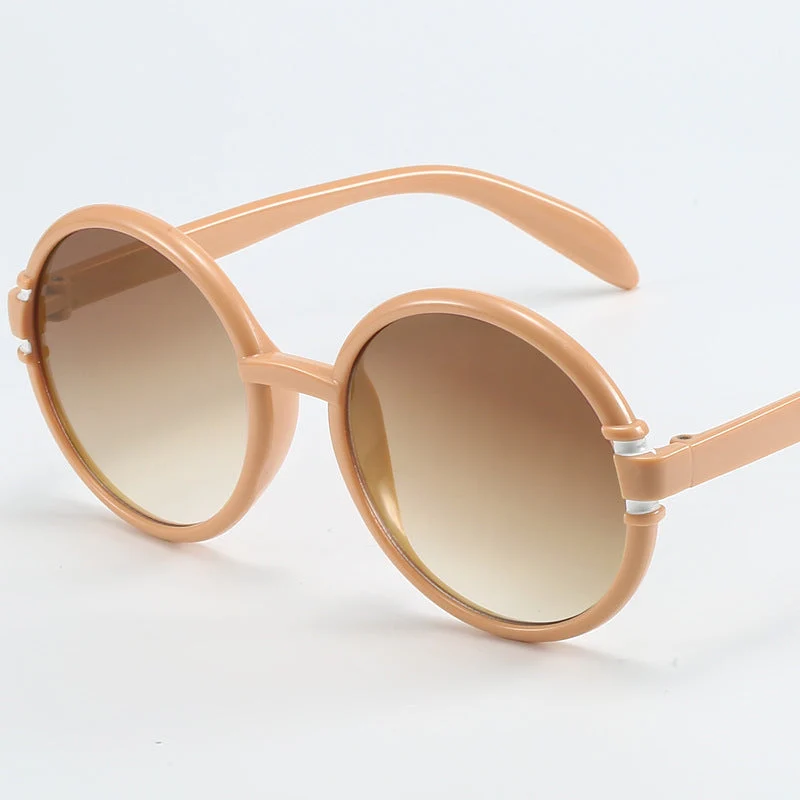 Dame rund solbrille i trendy leopardmønster med UV-beskyttelse Luvikno