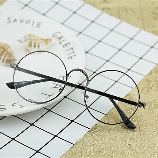 Dame Rund Brille med filigran Metallramme Luvikno