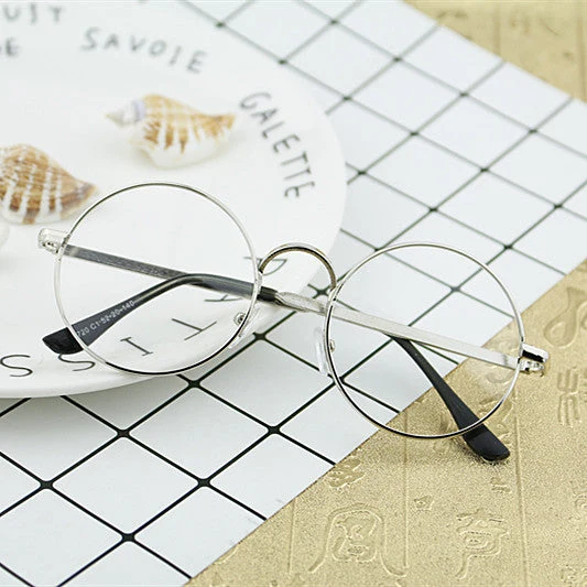 Dame Rund Brille med filigran Metallramme Luvikno