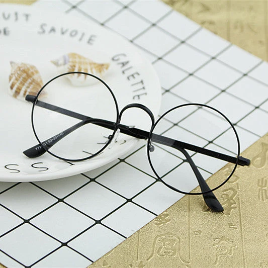 Dame Rund Brille med filigran Metallramme Luvikno