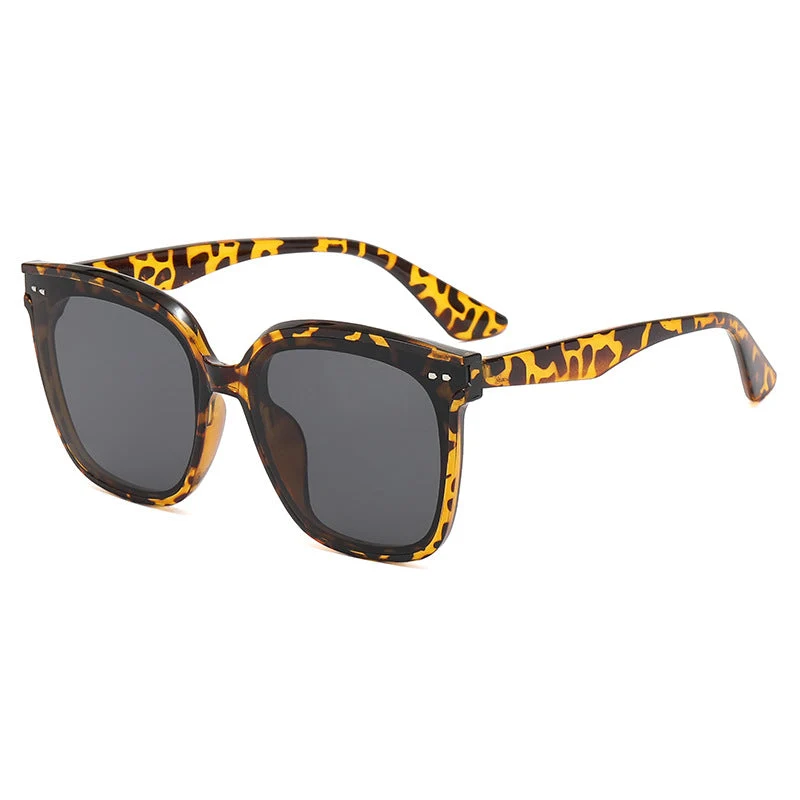 Dame kvadratisk solbrille med speilende fargekobling Luvikno