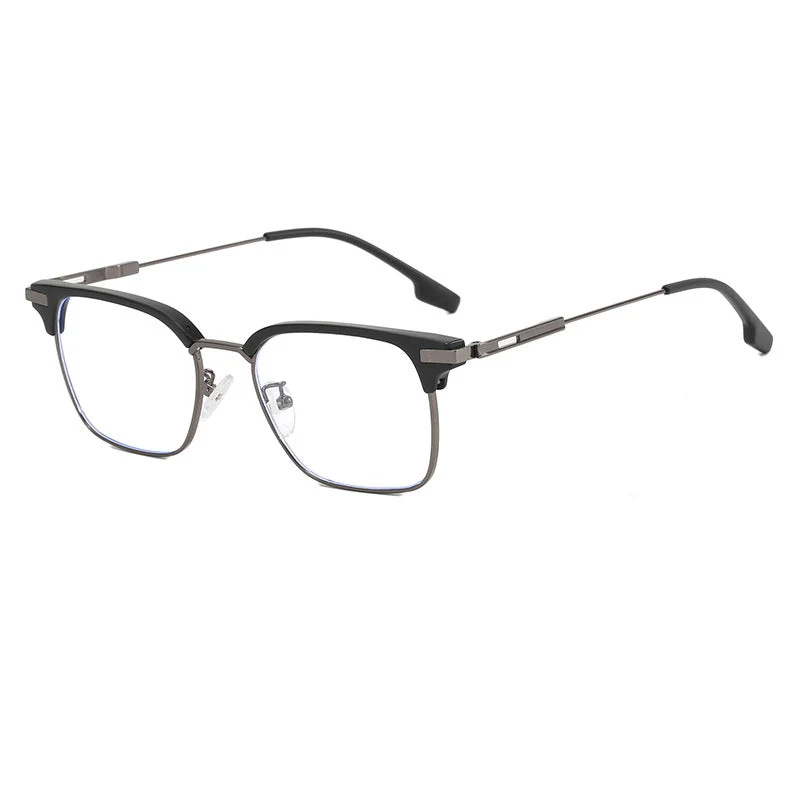 Dame kvadratisk solbrille med lett metallramme og brede stenger Luvikno