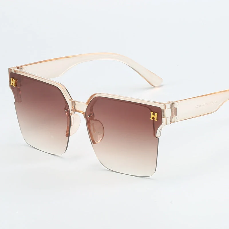 Dame kvadratisk solbrille med elegant metallramme Luvikno