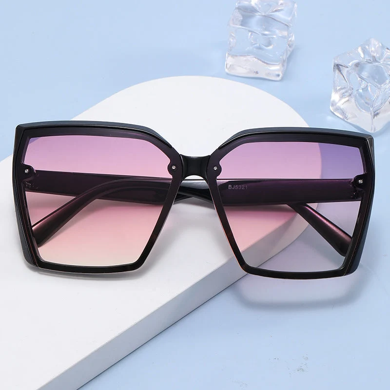 Damer Oversized Solbrille med moderne skilpaddedesign Luvikno