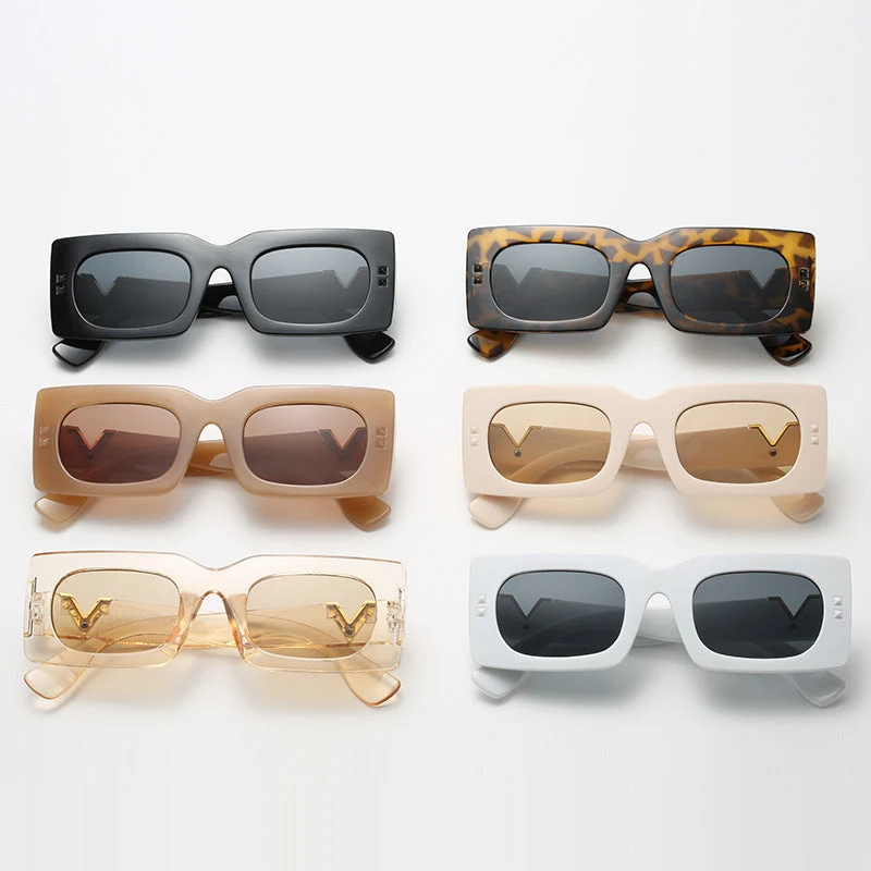 Dame oversized solbrille med dyremønster Luvikno