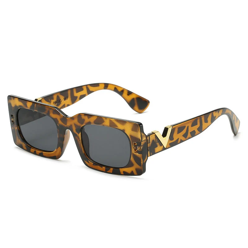 Dame oversized solbrille med dyremønster Luvikno