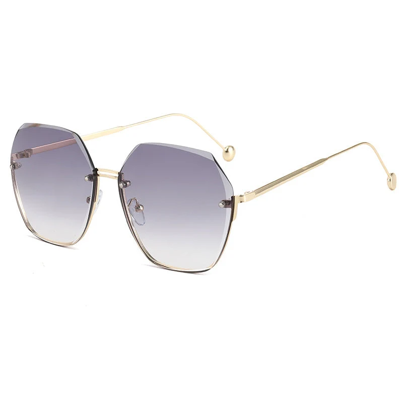 Dame oversized solbriller i moderne hexagonstil Luvikno