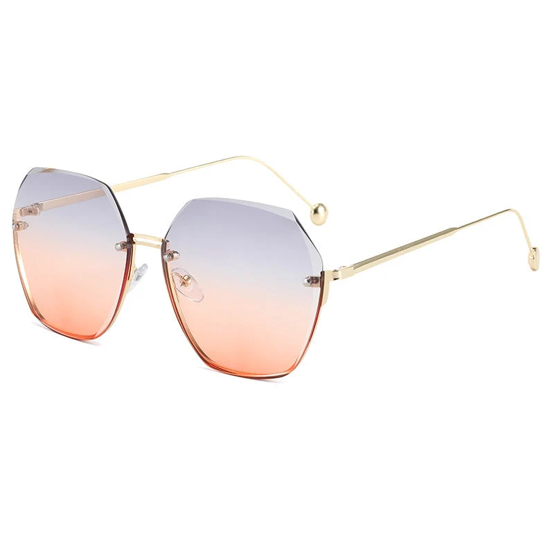 Dame oversized solbriller i moderne hexagonstil Luvikno