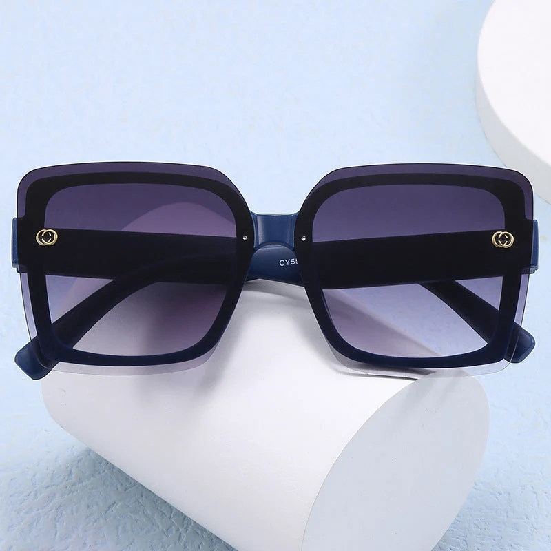 Dame oversized kvadratisk solbrille med elegant ramme Luvikno