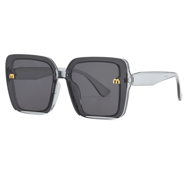 Dame oversized kvadratisk solbrille med elegant ramme Luvikno