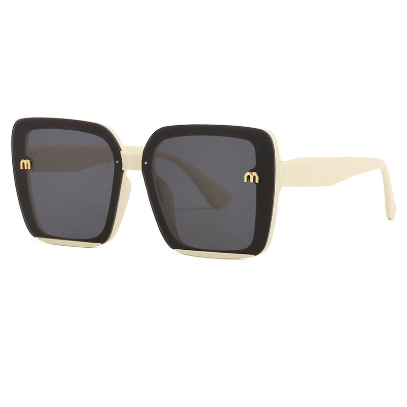 Dame oversized kvadratisk solbrille med elegant ramme Luvikno