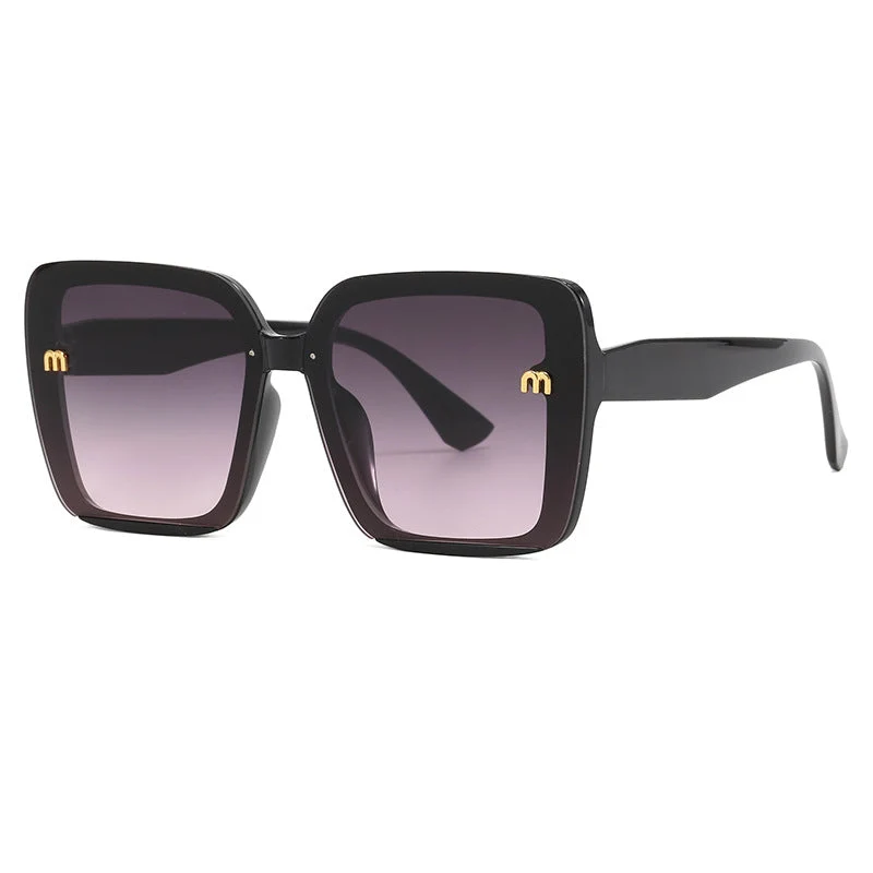 Dame oversized kvadratisk solbrille med elegant ramme Luvikno