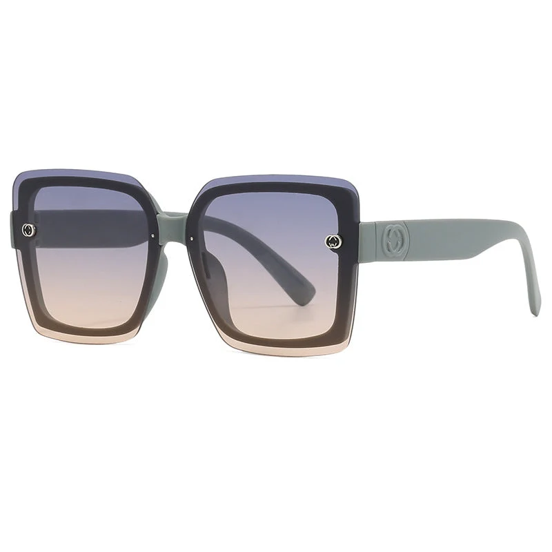 Dame oversized kvadratisk solbrille med elegant ramme Luvikno