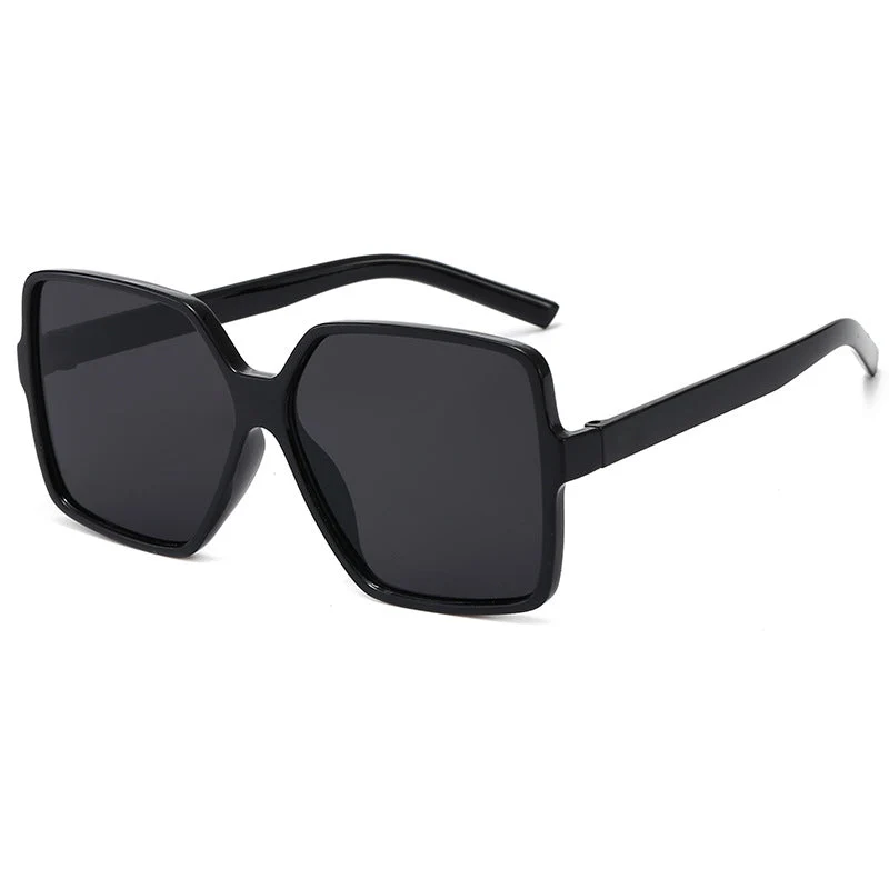 Dame oversized kvadratisk solbrille med elegant ramme Luvikno