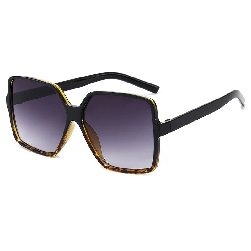 Dame oversized kvadratisk solbrille med elegant ramme Luvikno