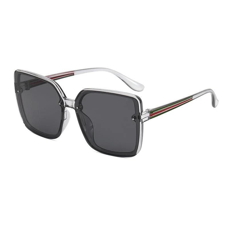 Dame Oversized-firkantet solbrille med kontrasterende ramme Luvikno