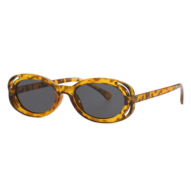 Damen modische solbrille med oval ramme og unikt design Luvikno