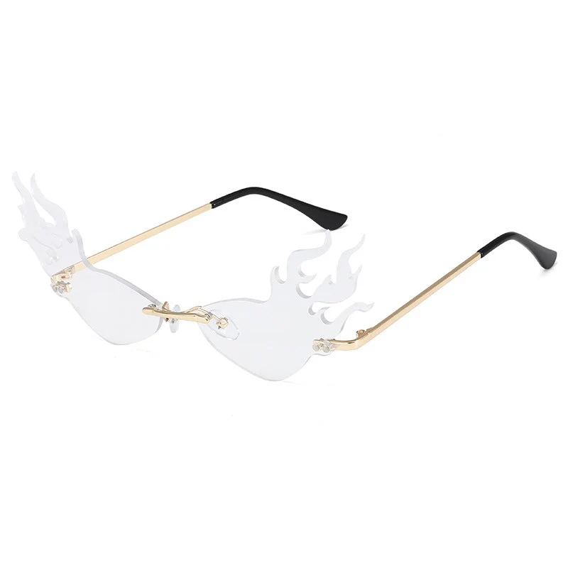Dame moteriktig solbrille med flammeformet design Luvikno