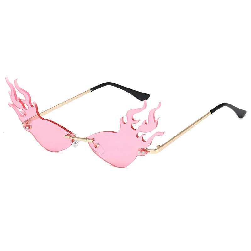 Dame moteriktig solbrille med flammeformet design Luvikno