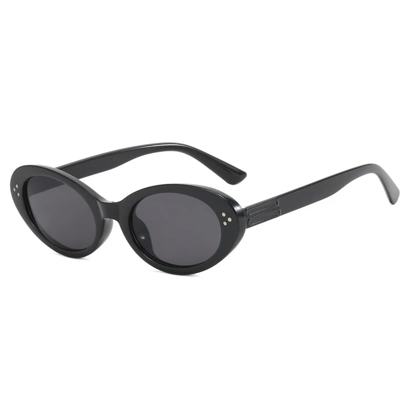 Damer moteriktig solbrille i elegant ovalt design Luvikno