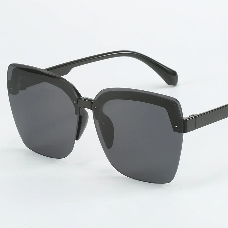 Dame moteriktig Shield-solbrille med moderne, kvadratisk design Luvikno
